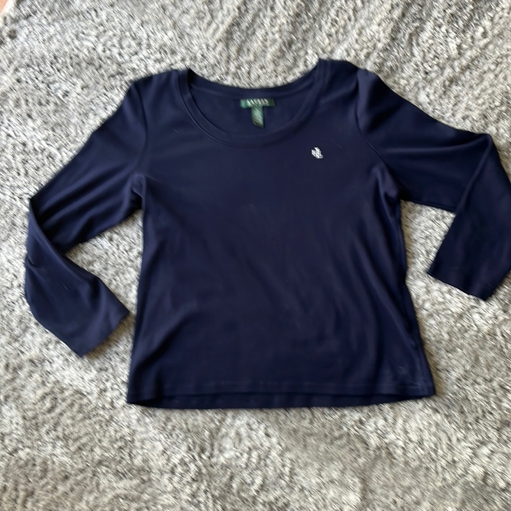 Ralph Lauren Ladies Long Sleeve Blue Top - XL